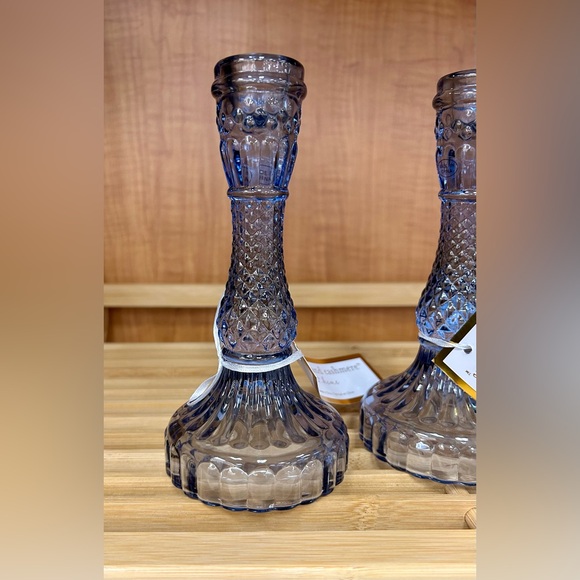 cupcakes & cashmere Blue Glass Candle Holders - Picture 2 of 2